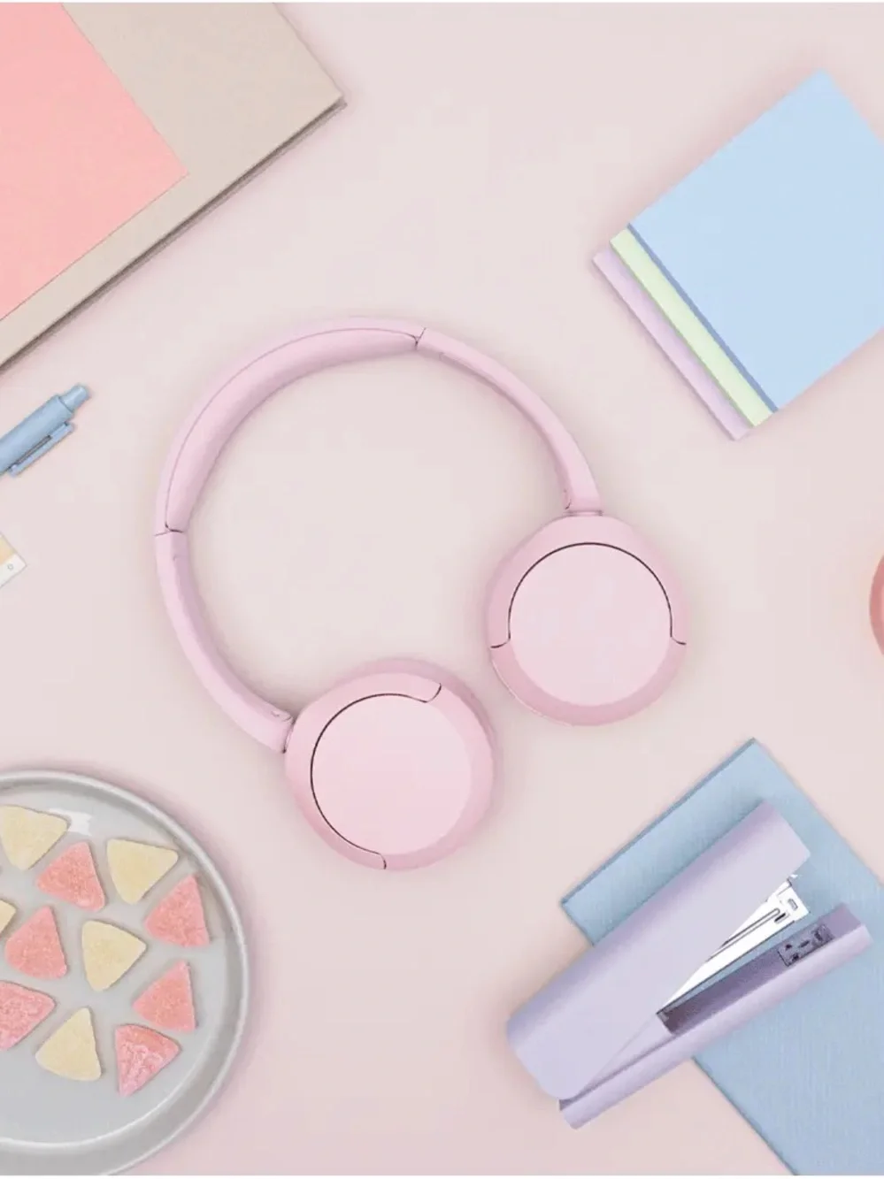 Sony Light Pink Over-Ear Bluetooth Headphones